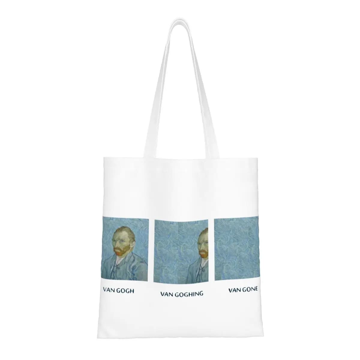 Van Gone Van Gogh Borsa tote in tela Borsa shopping grande alla moda per ritratto unisex Vincent Pop Culture Art Borse per la spesa divertenti