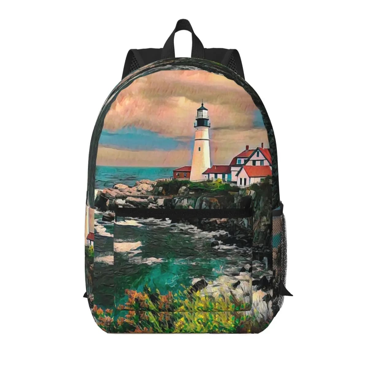 Zaino per studenti Lighthouse Garden Design, borsa da scuola, zaino da viaggio per escursioni, per ragazzi e ragazze, borsa a tracolla