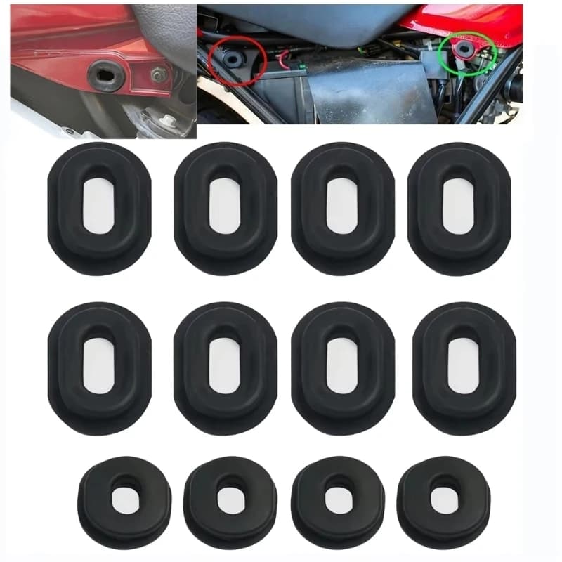 18 pz/set copertura laterale corpo moto passacavo in gomma nera carenatura rondella bulloni anello in gomma fissa accessori esterni moto