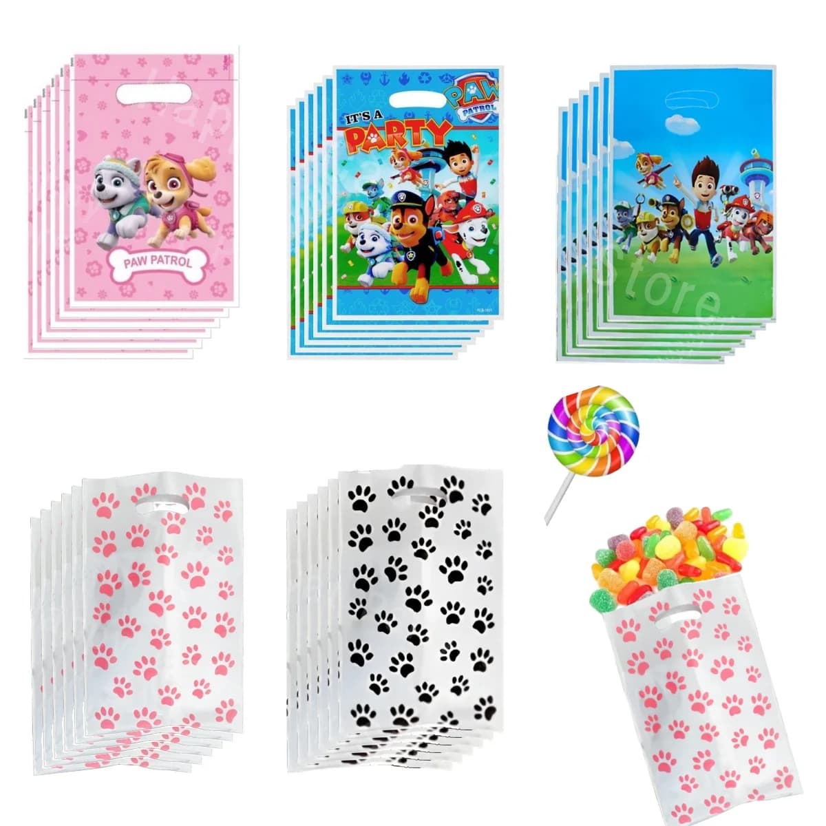 PAW Patrol Sacchetti regalo Decorazione di compleanno Cane rosa Goody Confezione di biscotti Sacchetto di caramelle Baby Shower Bambini Ragazzi Regali per feste