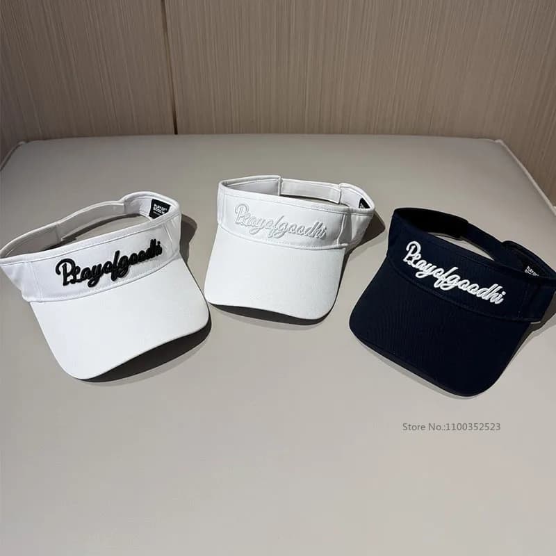 Cappello da Golf con Protezione Solare per Donne, Visiera Anti-UV Regolabile con Ampia Tesa, Cappello Sportivo da Corsa e Tennis per Signore