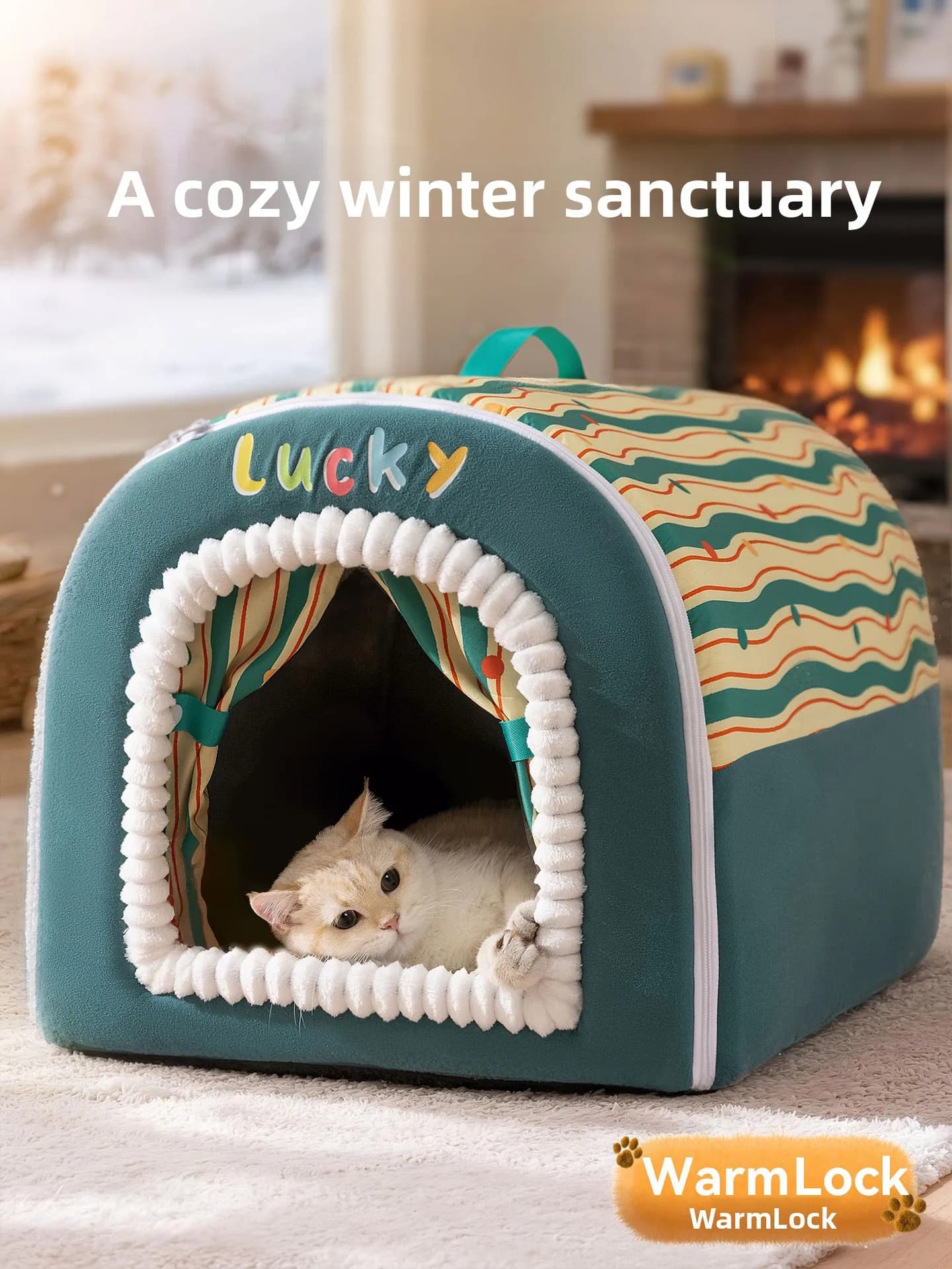 Cuccia Riscaldata per Cani, Tenda Portatile e Accogliente per Tutte le Stagioni, Nido Universale per Animali Domestici