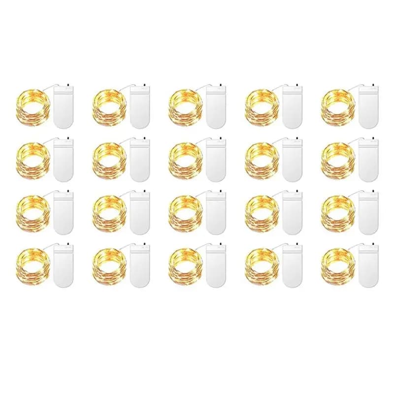 AB33-Fairy Lights Mini Lights Battery Operated 3.3Ft 20LED For Mason Jars Christmas, Warm White