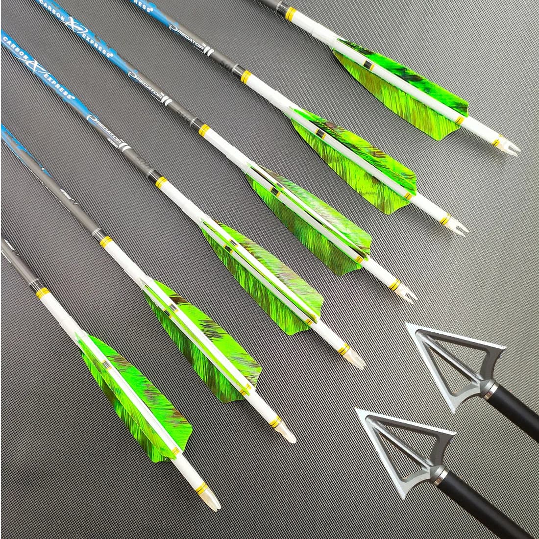 Carbon Arrow Archery 32inch spine500 Hunting Target Practice Arrows for Compound & Recurve Bow with Removable Tips (Pack of 12)