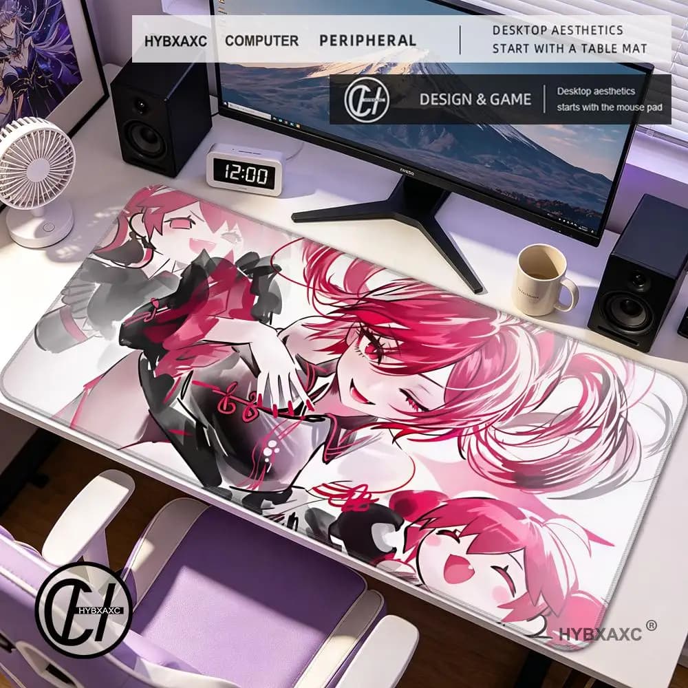 HYBXAXC Anime Kasane Teto Mousepad Non-slip Suitable For Computers Laptops E-sports Game Desk Mats XXL Keyboard