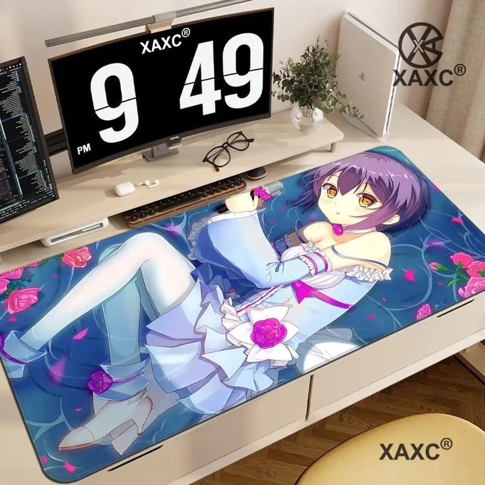 Tappetino per mouse Anime Girl Nagato Yuki Suzumiya Haruhi, tappetino per mouse grande per tastiera, tappetino per mouse da gioco in gomma antiscivolo per laptop