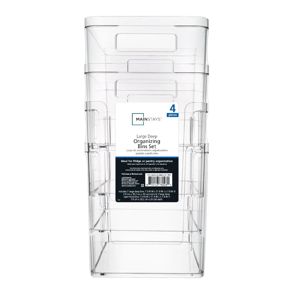 Clear Plastic Pantry Storage Bin Organizer Set Kitchen Cabinet Fridge Shelf Countertop Storage Containers for Food Organization