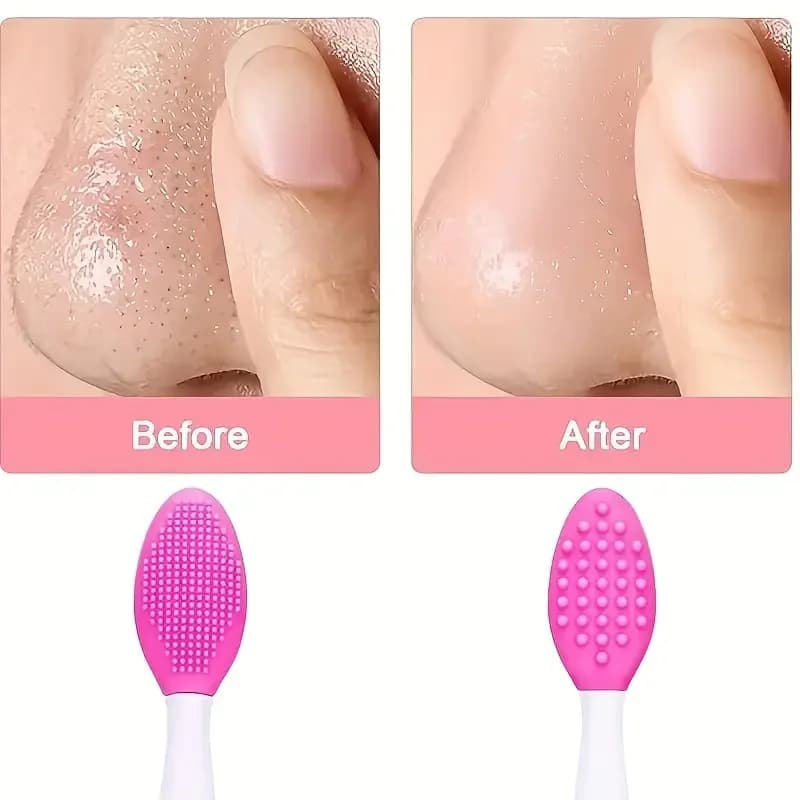 Silicone Brush for Cleaning Face 1/4PC, Tool for Exfoliation and Removing Black Points from Naso