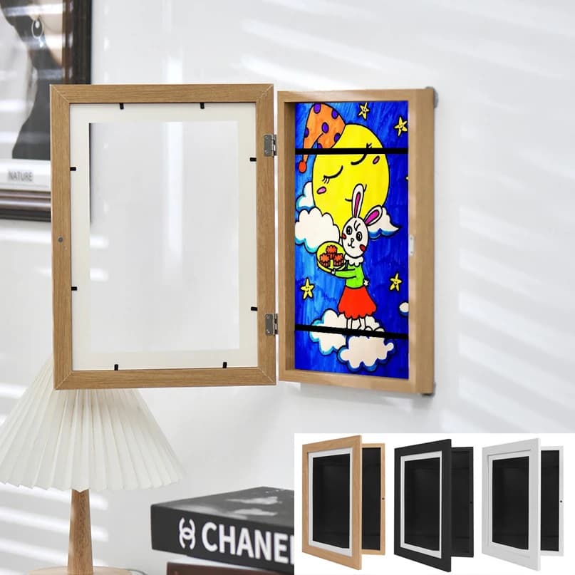 Cornici artistiche per bambini A3 Cornice magnetica per bambini intercambiabile aperta sul davanti per poster Foto Disegni Dipinti Immagini Display Decorazioni per la casa
