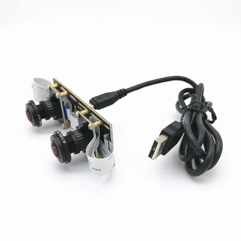 Hot Fisheye Lens USB2.0 3D Stereo Webcam 1080P OTG UVC Wide Angle Dual Lens USB Camera for 360 VR Camera