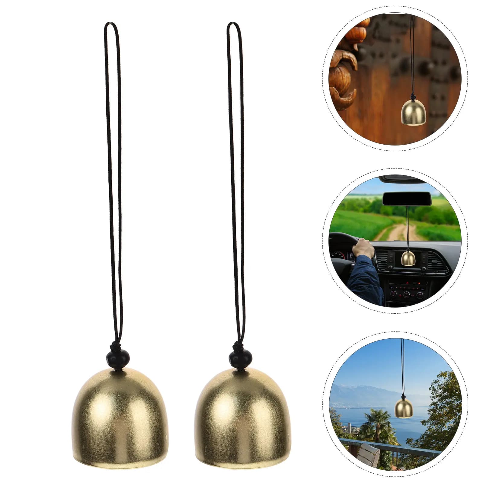 10Pcs Luxury Alloy Bell Ornaments Versatile Desk Call Bell Car Hanging Charm Wind Chime Elegant Minimalist Metal Decor Piece