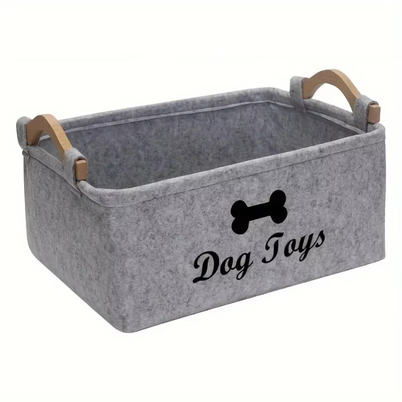 Elegante Cesto Portaoggetti in Feltro per Giocattoli per Animali Domestici - Organizzatore Resistente per Giocattoli per Cani e Gatti, Vestiti Sporchi e Prodotti per la Pulizia - Stampa con Lettere