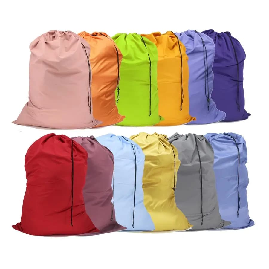 Large travel linen bag with coulisse closure, suitable for a basket or a whitewasher, ideal for university dorms and apartments.