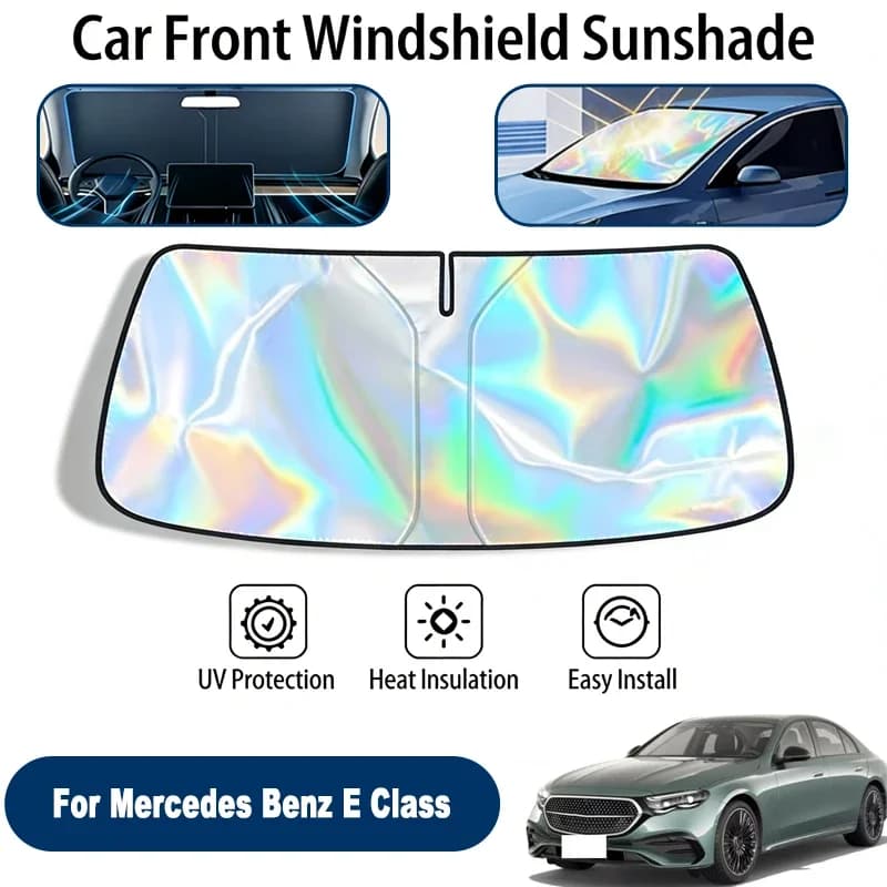 Parasole per parabrezza per Mercedes Benz Classe E, accessori pieghevoli per la protezione solare della finestra anteriore, riflettenti ai raggi UV