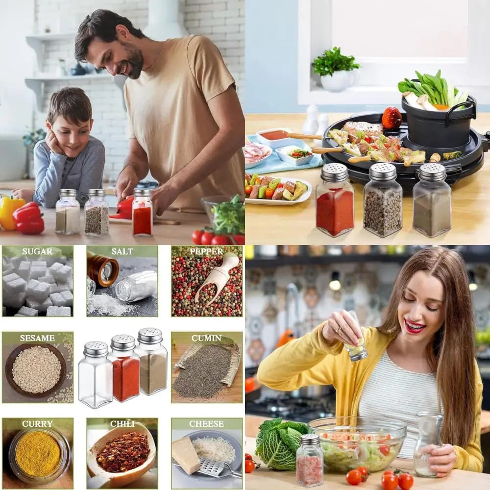 Set di 96 saliere e pepe in vetro con coperchi in acciaio inossidabile, 1,7 once, 3,54 x 1,5 barattoli di spezie da cucina