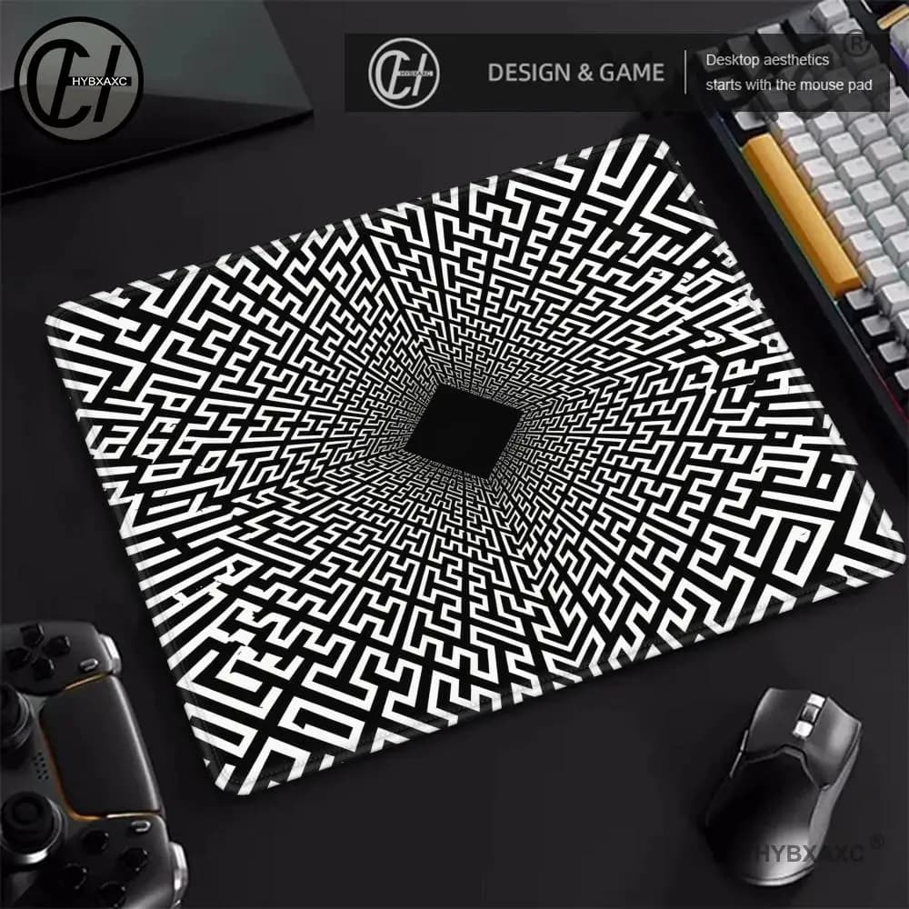Minimalist Art Line HYBXAXC Photovoltaic Glass Gaming Mouse Pad - Ultra-Smooth Surface for FPS eSports & Office Home Desk Use