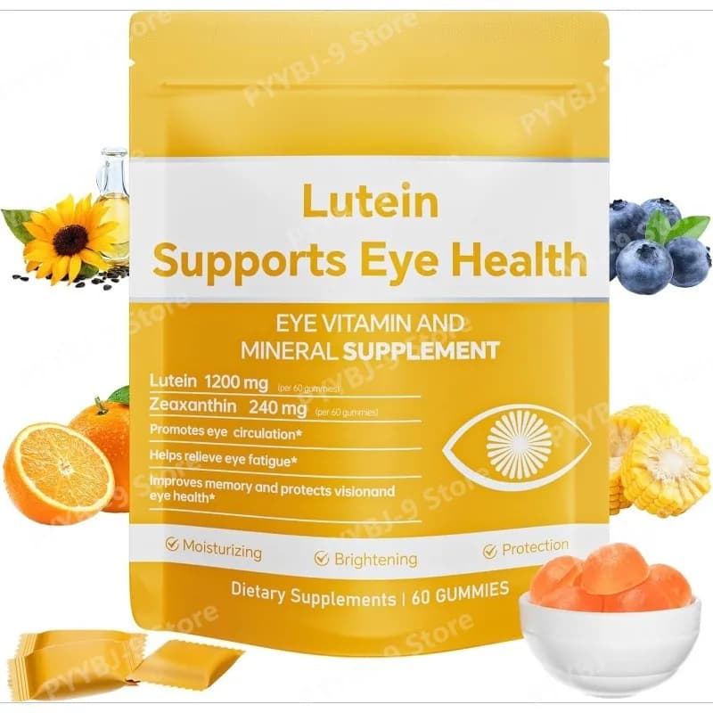 Lutein Rubber, Vitamin Supplement and Minerals for View, 60 Pieces, Vitamin A, C, E, Blueberry, Daily Nutritional Support