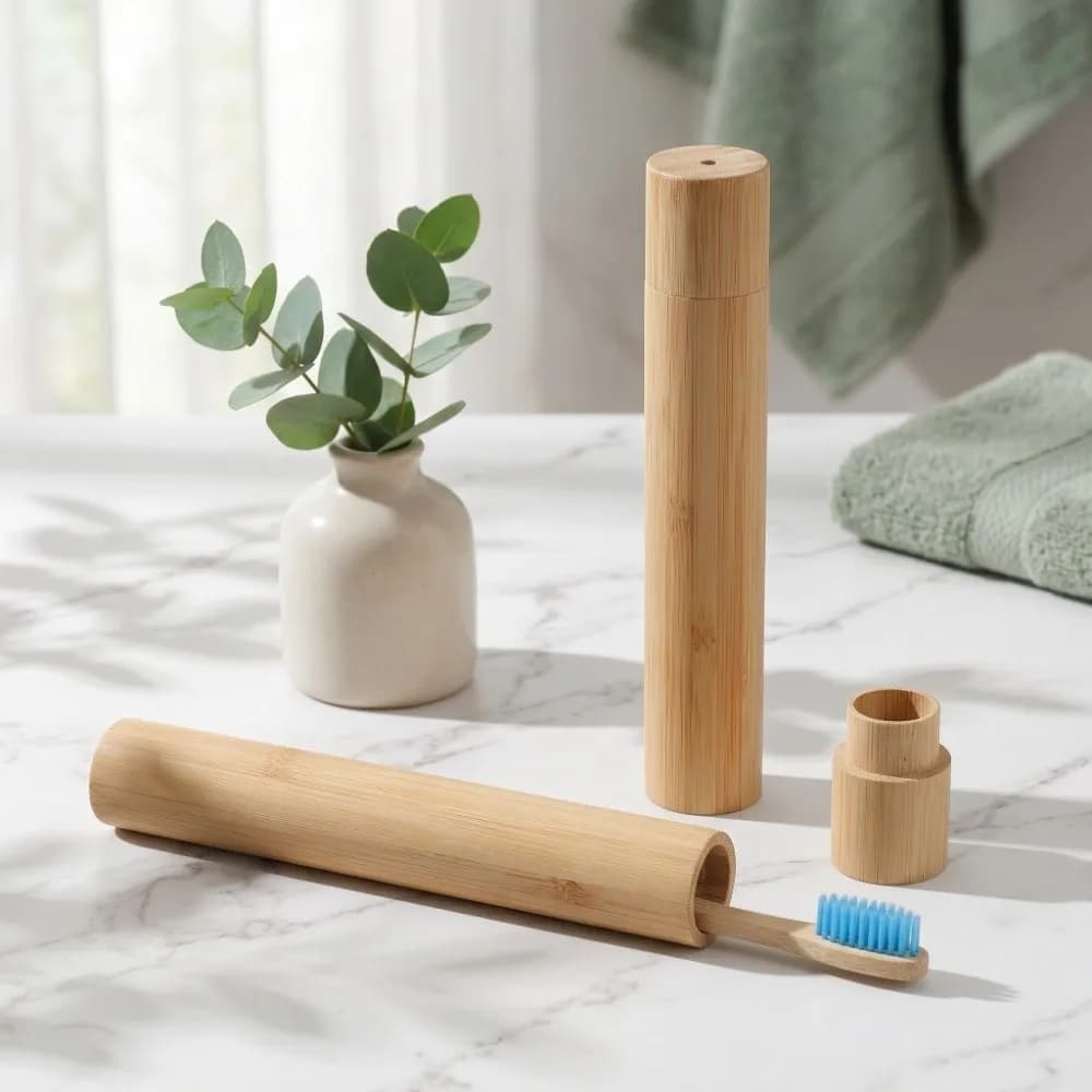 Compact Bamboo Toothbrush Holder Natural Portable Toothbrush Protect Box Reusable Tubular Toothbrush Storage Case Adult
