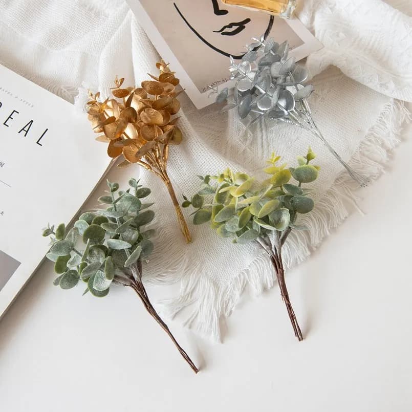 1/3 pz. Piante Artificiali Foglie di Eucalipto Fiori in Plastica Decorazione per Feste Casa Tavolo Giardino Esterno Ghirlanda Matrimonio Regali Fai da Te