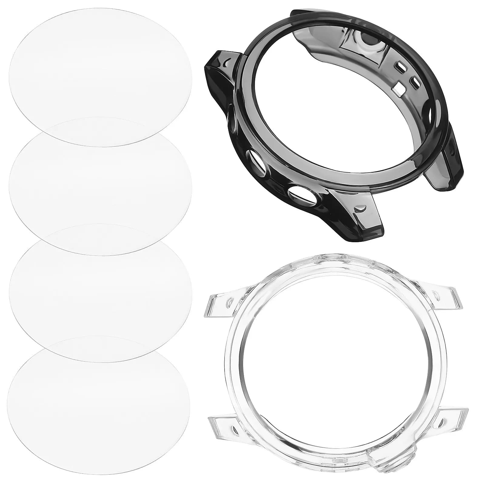 2 set of watch screen guards, transparent design, easy installation, impact resistant, scratch-resistant, smartwatch protective