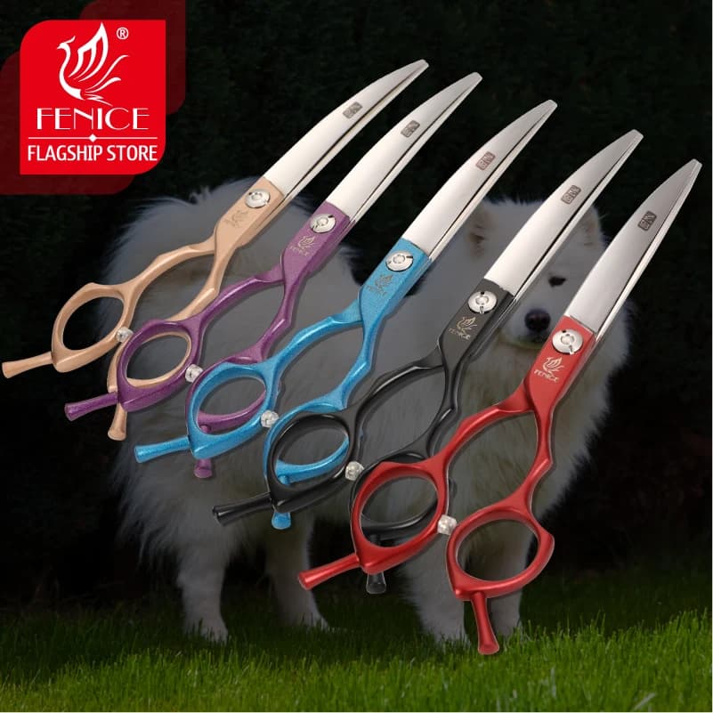 Fenice 6.5 /7.0 pollici Jp440c forbici a lama curva forbici da toelettatura per cani Pet Grooming Dog Cat Supplies
