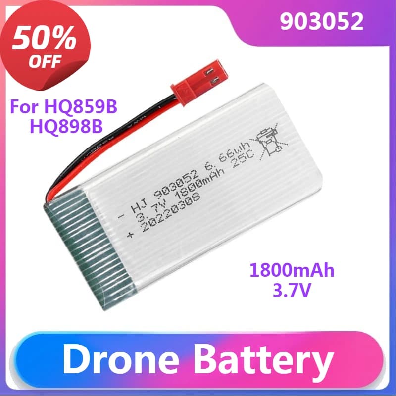 903052 Batteria Drone per HQ859B HQ898B H11D H11C T64 T04 T05 RC Quadcopter Elicottero 3.7V 1800mAh Batteria