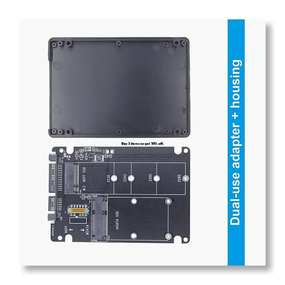 ✱M.2 NGFF MSATA SSD to SATA 3.0 Adapter Card 2 in 1 Converter Card M.2 SSD Adapter Card External Hard Drive Enclosure