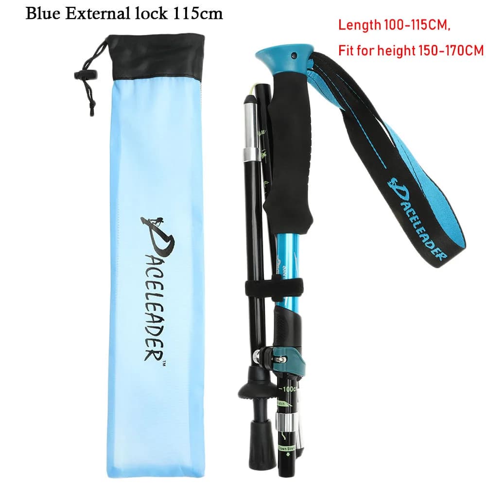 Foldable outdoor walking poles 10 style portable telescopic poles Camping hiking tool Foldable trekking poles