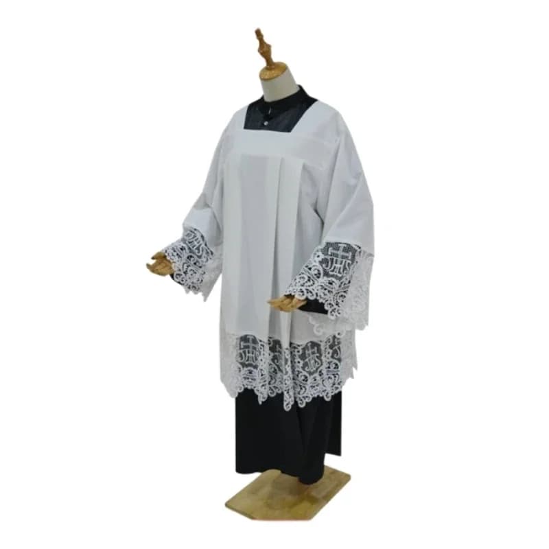 Indumento del server dell'altare Set da 2 pezzi Abito interno Surplice Cottas Chiese cattoliche romane Vescovo Coro liturgico Abito Sacerdote Clero