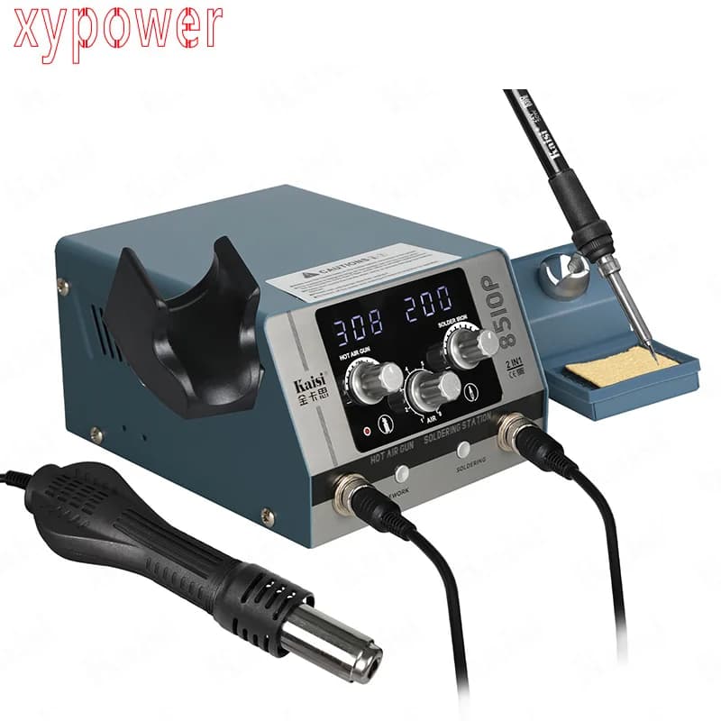 Tavolo per saldatura con pistola ad aria compressa per ferro elettrico DB Set combinato di tavolo per saldatura a temperatura costante con pistola ad aria calda 2 in 1 Nucleo riscaldante T12