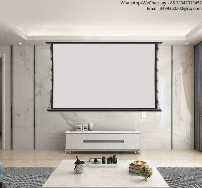 Y-100 120 150 200 Schermo motorizzato bianco 4K HD con schermo per proiettore Tab-Tension Schermo per proiezione elettrica per Home Cinema