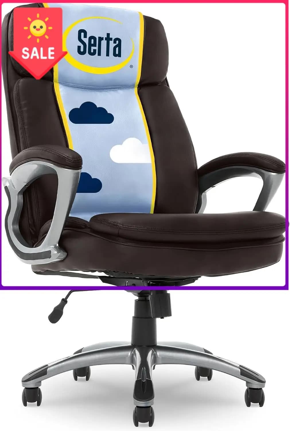 Ergonomic Big and Tall Executive Office Chair Lumbar Support, Leather | Fairbanks, Gaming Chair with Headrest, 350lb Capacity, P