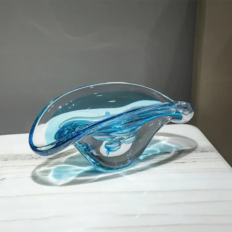 Luxury European Style Glass Fruit Tray Modern Home Decor Living Room Centerpiece Elegant Dried Snack Plate High End