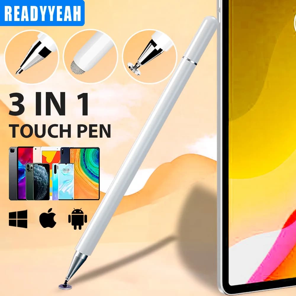 Per Apple Pencil 3 in 1 Stilo per IOS Android Touch Pen Disegno Matita capacitiva per IPad Xiaomi Tablet Pennino sostituibile Stilo