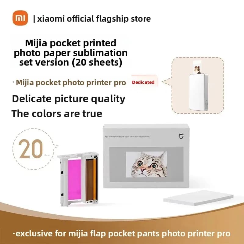 Xiaomi Mijia Pocket Printing Paper fotografico da 3 pollici Set di sublimazione termica autoadesivo per Xiaomi Mijia Pocket Photo Printer Pro