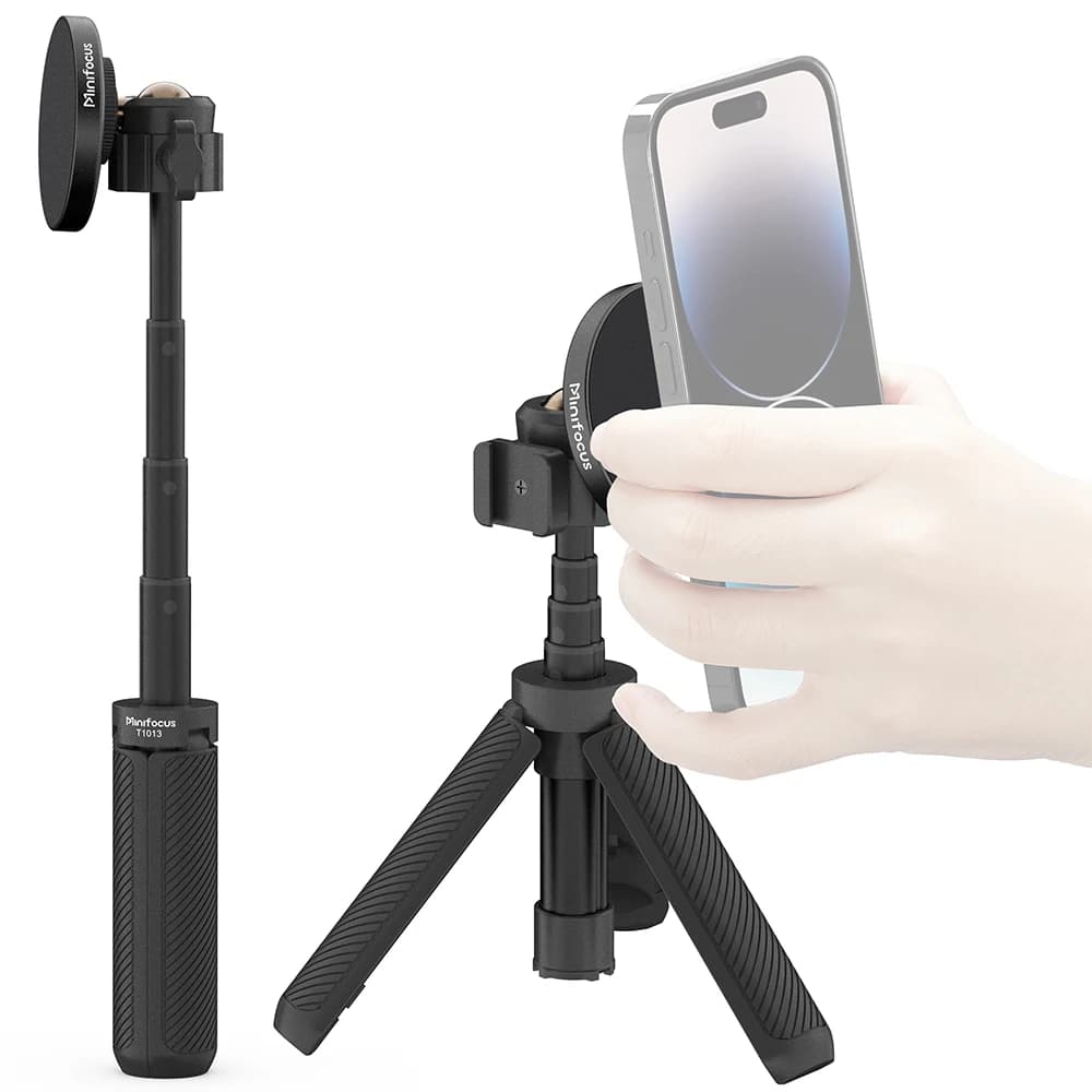 Magnetic tripod for selfie stick for mobile phone, mini extendable tripod for iPhone Magsafe 14/13/12 Pro Max
