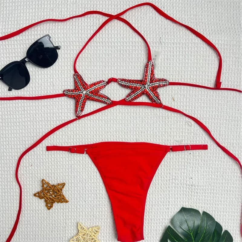 Bikini Sexy a Fascia Due Pezzi da Donna, Costume da Bagno a Vita Bassa per Spiaggia, Costume da Bagno Femminile