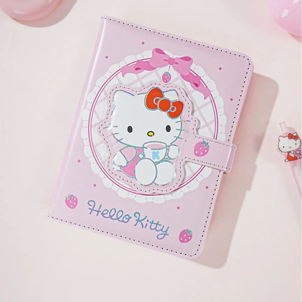 Autentico Planner Sanrio Hello Kitty A5 con Chiusura Magnetica, Serie Kawaii Fragola, Quaderno, Diario, Scrapbook, Cartoleria per Studio