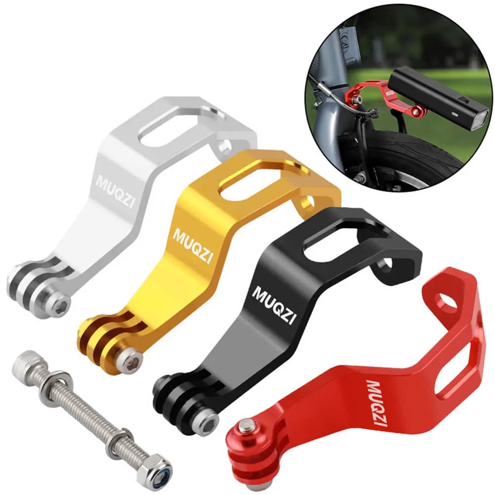Staffa di montaggio per luce anteriore per bicicletta Supporto per faro per bici in lega di alluminio Supporto per torcia per bici pieghevole Brompton