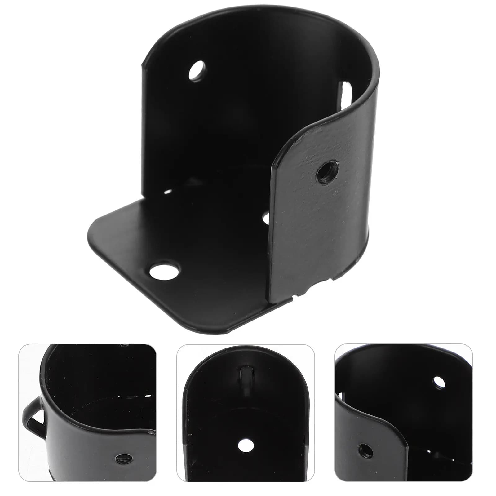 4Pcs Closet Rod Flange Socket Strong Iron Bracket for Wardrobe Bathroom Storage Rod U Shape Shelf Support Closet Bracket