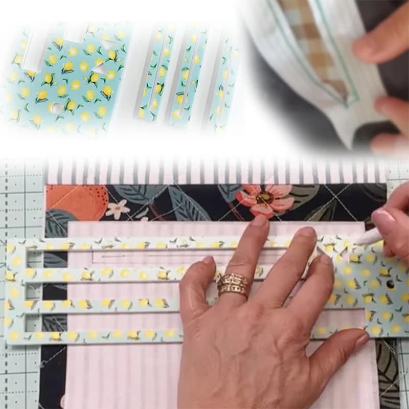 Modello tascabile con cerniera, modelli per creazione di cerniera da 7/8/9 pollici con foro da appendere, set di modelli tascabili con cerniera in acrilico per borse da cucire