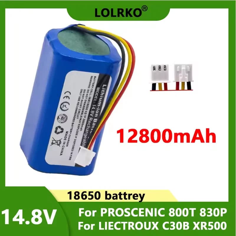 18650 14.4V/14.8V li-ion battery 12.8Ah For LIECTROUX C30B XR500 E30 For PROSCENIC 800T 830P 820P 820T 820S Robot Vacuum Cleaner