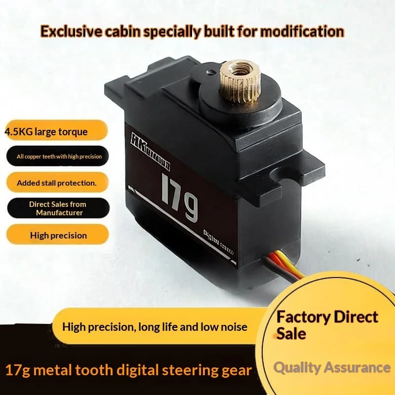 Servo Digitale HKWUXIAN 17G con Ingranaggi in Metallo e Connettore Universale JR Futaba per Auto RC 14303 MN SCY Yikong, Parti Modificate per Upgrade