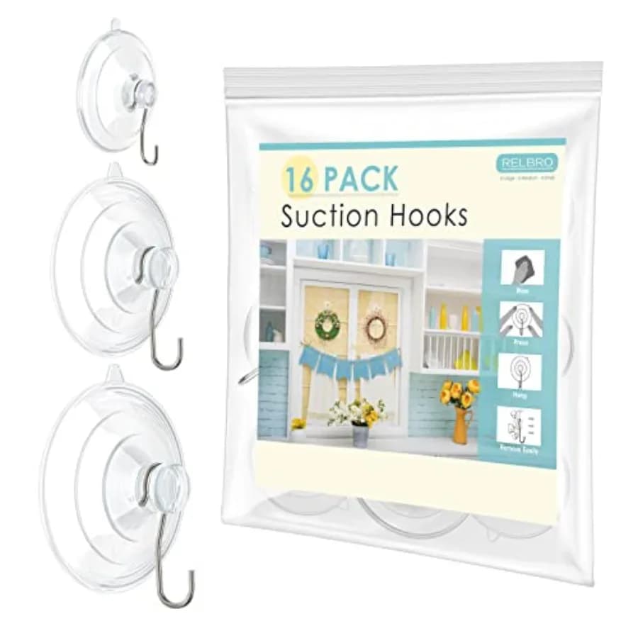 Ganci a ventosa Ventose per finestre con ganci metallici Set combinato rimovibile e riutilizzabile 4 grandi 4 medie 2 piccoli trasparenti 10 pezzi