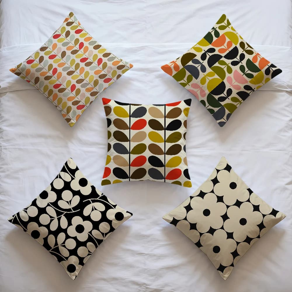 O-Orla K-Kiely Irish Fashion Brands Cushion Cover Decorative Throw Pillow Covers Modern Square Cushion Romantic Couch Sofa Bed C