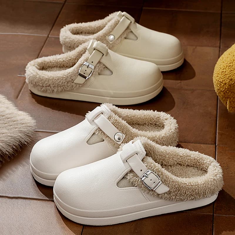 2025 Nuove pantofole Birken con fodera in peluche da donna Scivoli in cotone per interni leggeri e impermeabili Pantofole da casa calde antiscivolo comode da donna