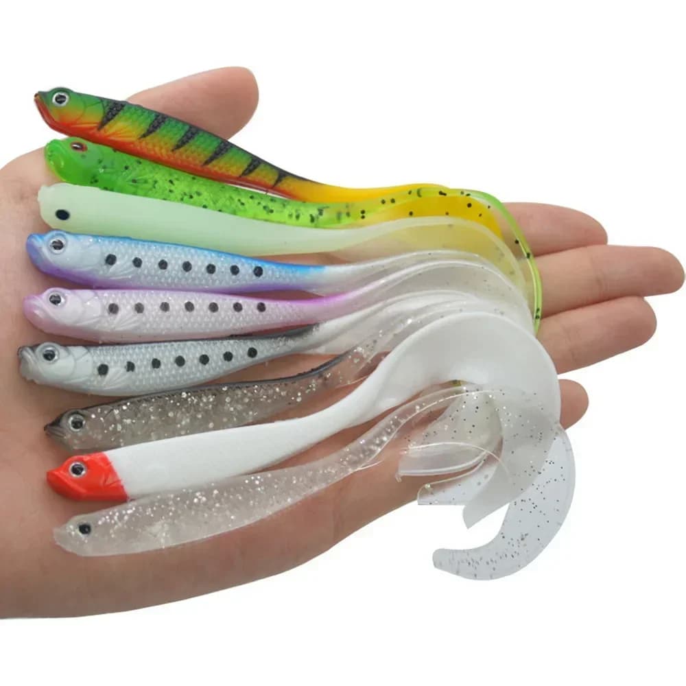 Richiamo di pesca 125mm Swimbait Shad T-Tail Esca morbida Esche artificiali in silicone Bass Luccio Pesca Jigging Wobblers