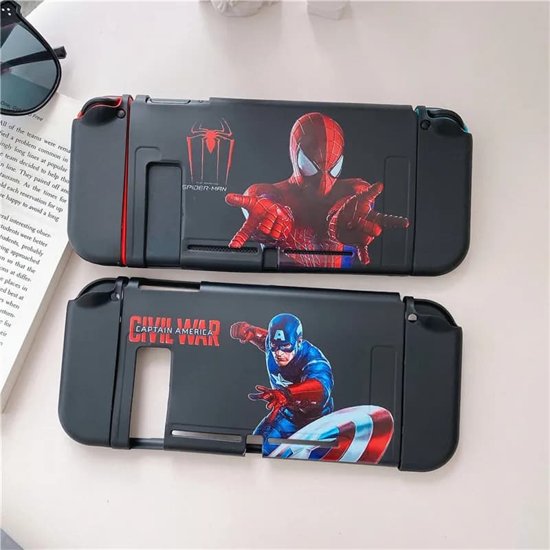 Custodia protettiva morbida in silicone anti-caduta compatibile con Nintendo OLED, stile Spider-Man, rimovibile per console di gioco portatile NS