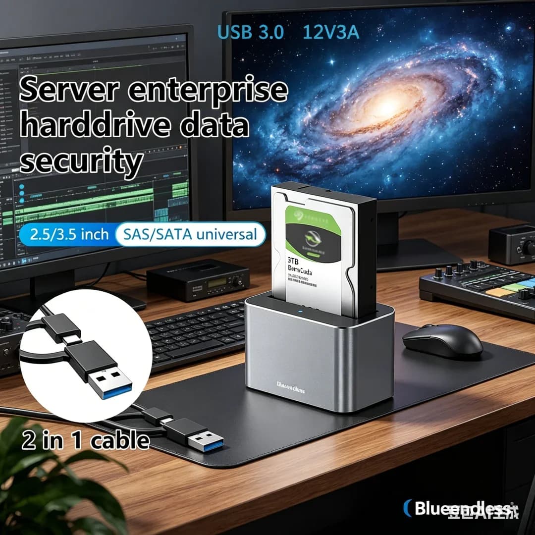 Case Esterno Lucido e Resistente per Disco Rigido SAS/SATA da 2.5/3.5 Pollici, Docking Station SATA a USB 3.0, Caddy HDD, Case HDD SATA