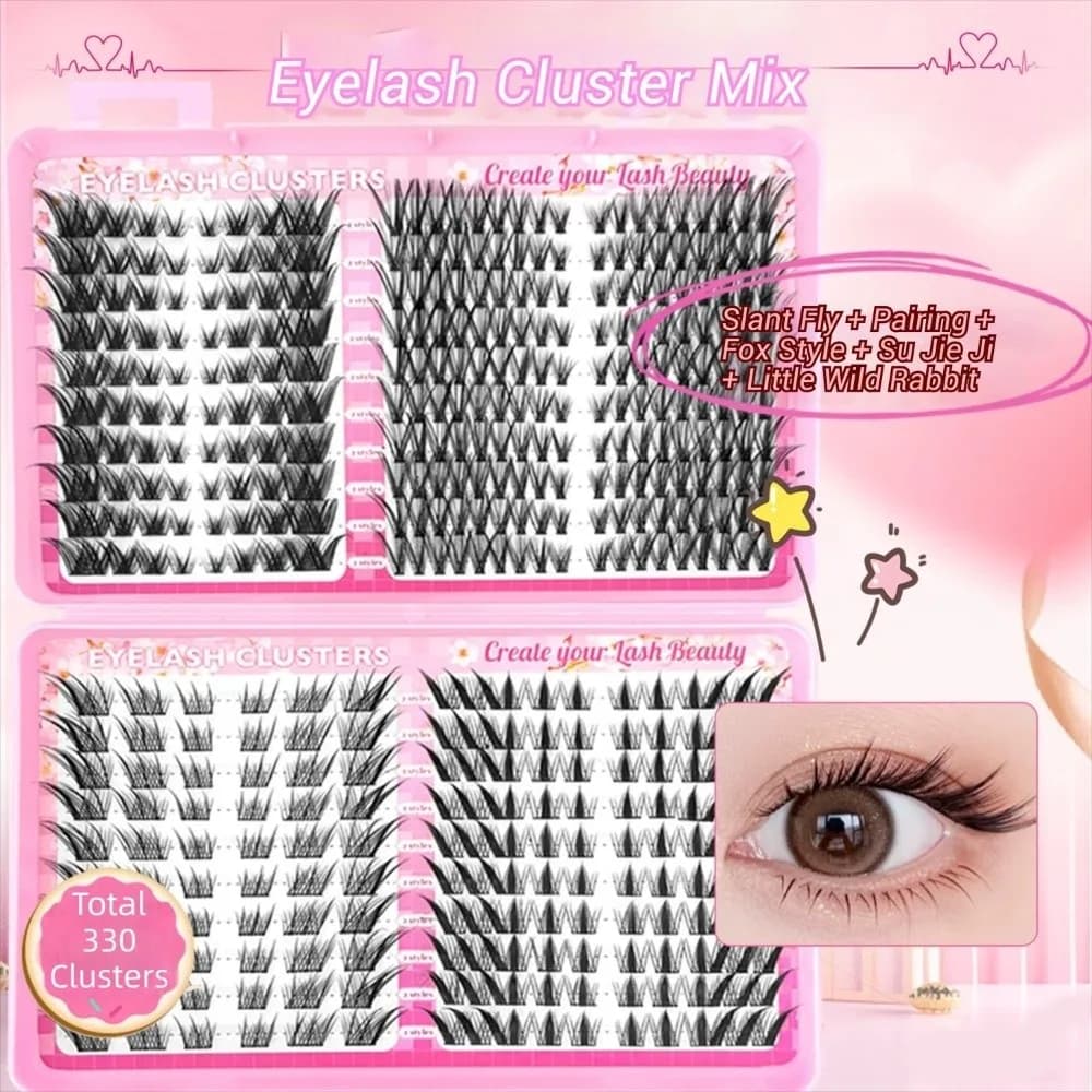 Fake Eyelashes Natural Effect to Fashion, Black, Curve C, Extension Eyelashes, Fake Eyelashes 3D Dramatic Style Soul Make-up